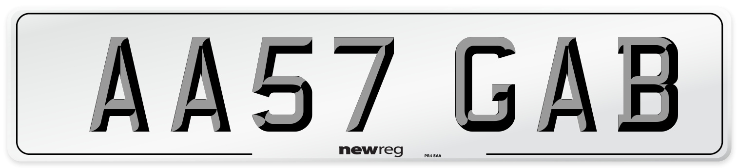 AA57 GAB Number Plate from New Reg